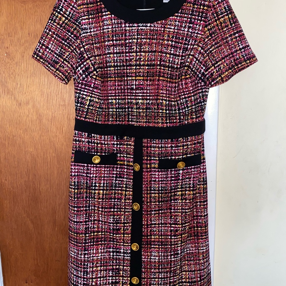 Shelby & Palmer, Midi Black/Fuscia Pink Dress